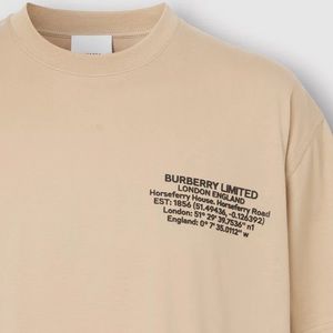 Burberry Location Print Cotton Oversized T-shirt